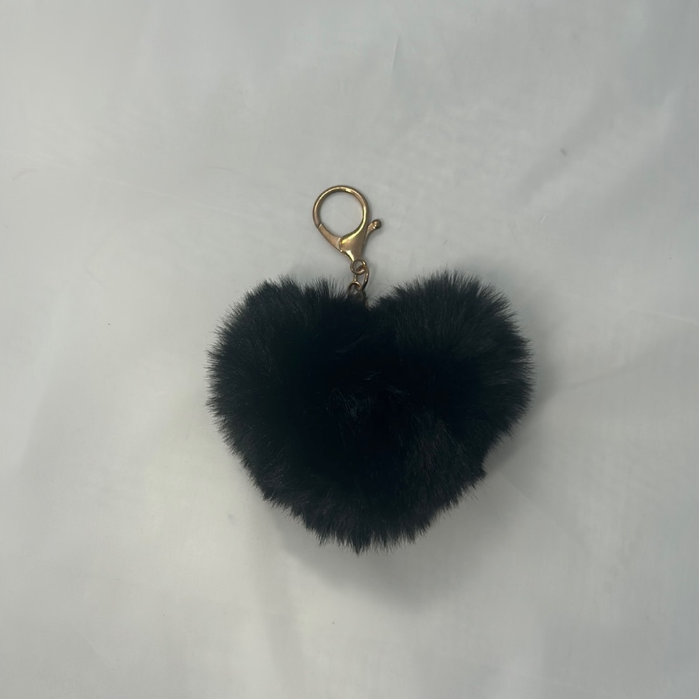 Fuzzy heart keychain